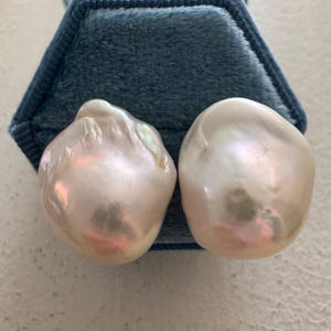 Baroque Pearl Stud Earrings: Sterling Silver Posts, Freshwater Pearls