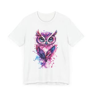 Colorful T-Shirt for Nature Lovers, Wildlife Gift, Owl Lover Apparel, Casual Style