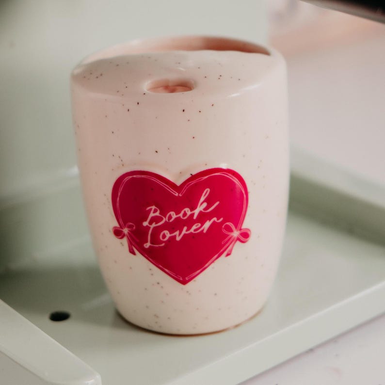 Book Lover To-Go Ceramic Mug | Bookish Gifts For Reader | Reading Coffee Cup | Booktok Gifting | ACOTAR Romantasy Reader TOG Gifting image 1