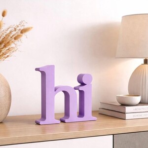 Letrero de hola, estilo minimalista | Decoración para la entrada | Regalo moderno | Letras decorativas para el pasillo imagen 1