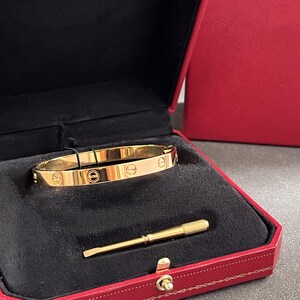 Vintage love bracelet 18k gold size 18 width 6 mm with screwdriver