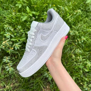 Bling Rhinestone Bridal AF1 Sneakers: Custom Wedding Air Force 1 Shoes