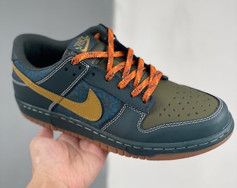 Custom Dunk SB Low Sneakers, handbemalte Leder Skate Schuhe
