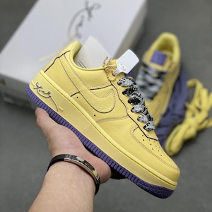 Custom Kobe Bryant Air Force 1 Sneakers: Hand-Painted Lakers Tribute
