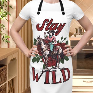 Fun Apron Gift for Cook Foodie Culinary Enthusiast, Birthday Present for Her, Unique Holiday Gift for Horse Girl Apparel Gift Baking Apron