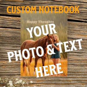 Journal souvenir personnalisé de votre photo, cadeau de bloc-notes personnalisable personnalisé de qualité, journal rigide, cadeau de mariage d'un couple équestre
