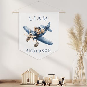 Custom Name Pennant Flag Boy Room Decor Personalized Name Pennant for Nursery Decor Wall Hanging Banner Custom Text Kid Room Decor Toddler