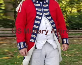 イギリス軍のレッドコート衣装：18世紀のウール製独立戦争時の制服