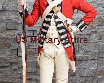 18世紀イギリス軍のレッドコートウール燕尾服：独立戦争時の軍服