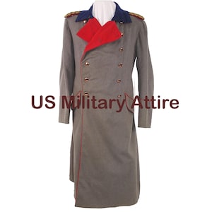WW1 Inspired Grey Wool Greatcoat: British Army Style Overcoat