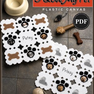 Plastic Canvas Personalized Pet Photo Frame Pattern PDF, Dog Cat Picture Frame, Paw Print Photo Display, Pet Memorial Gift