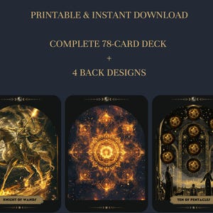 Tarot Karten Deck | Tarot Karten Druck | Tarot Karten | Tarot Karten Deck | Mystisches Tarot |  Digitale Tarotkarten