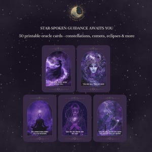 Oracle Card Deck Printable | Digital Oracle Cards | Mystical Oracle Deck | Printable Oracle Cards | Spiritual Guidance Deck