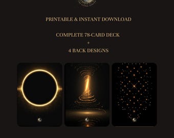 Shadow & Light Tarot Deck Printable | 78 Card Duality Tarot PDF | Dark Witch Tarot Cards | Instant Download