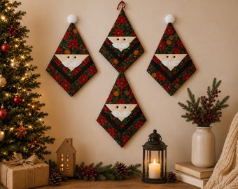 Santa's Patchwork Parade Quilt Pattern (PDF Download) – Festive Holiday Wall Hanging Quilt Project