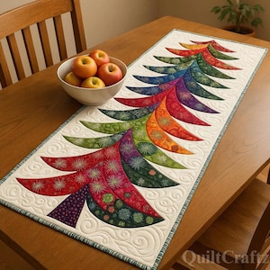 Julgranslöpare | Enkelt PDF-sömnadsmönster | Nybörjarvänligt quiltmönster