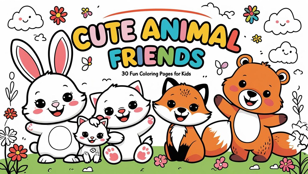 30 Fun Coloring Page for Kids/animal Coloring Pages| for Kids Toddlers ...