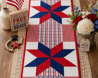 Freedom Celebration Runner Quilt Pattern PDF | 4th of July Table | Easy for beginner