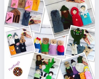 Storytelling finger puppets, visual story aids, preschool learning accessories, felt pretend play