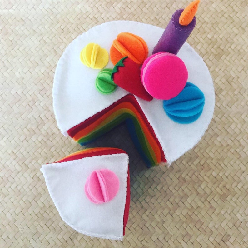 Felt Food Pretend Play Cake Small World Play Toy Rainbow - Etsy Australia