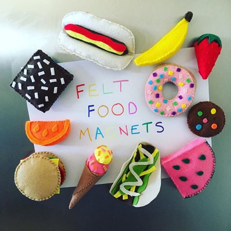 Felt Food Fridge Play Set Etsy Australia