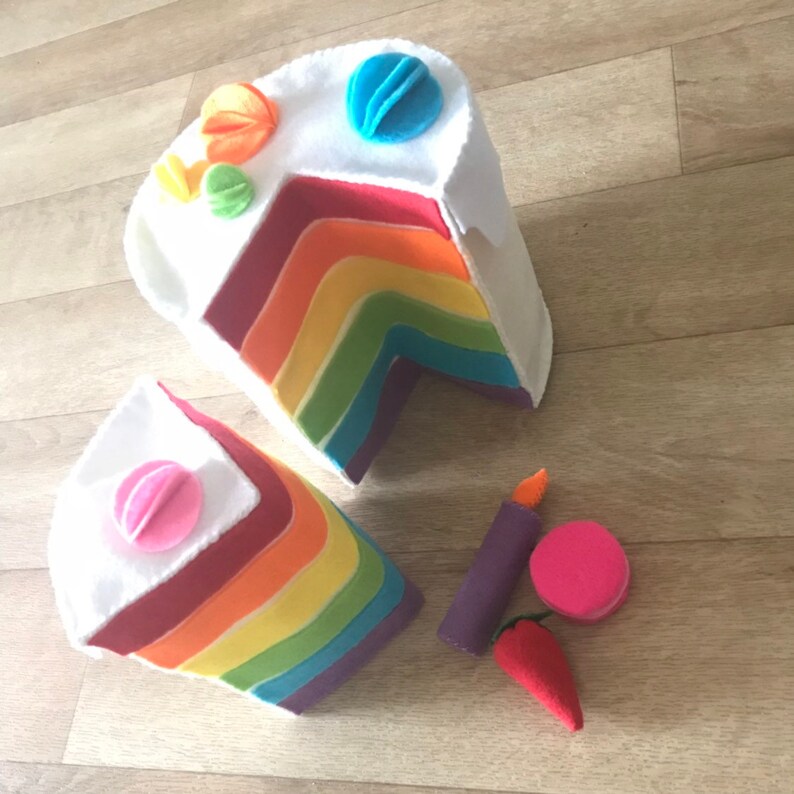 Felt Food Pretend Play Cake Small World Play Toy Rainbow - Etsy Australia