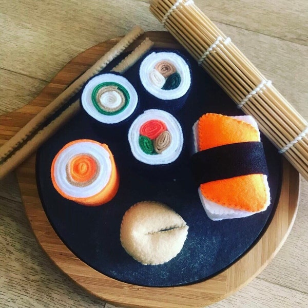 Large sushi felt food set Pretend play