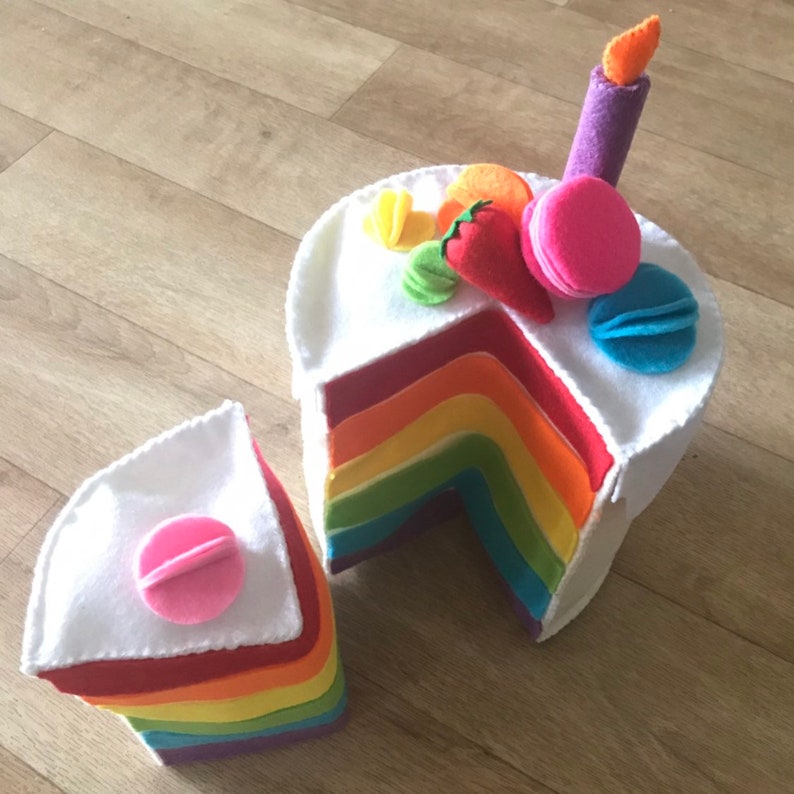 Felt Food Pretend Play Cake Small World Play Toy Rainbow - Etsy Australia