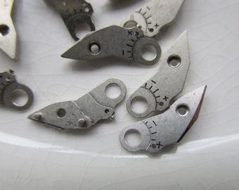 25 Vintage Rhodium-plated Brass Watch Parts, 13mm x 6mm