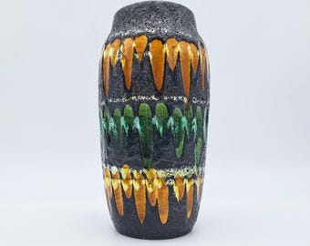 fat lava Scheurich Lora 423-18 花瓶 Rare Vintage Fat Lava West German Scheurich Lora Vase 423-18