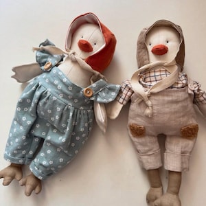 Collectible Souvenir | Handmade Cloth Chicken Doll | Hen Toy with | Waldorf Style Soft Toy | Moveable Wings| Keepsake Gift | Nursery Decor