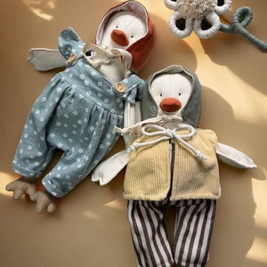 Handmade Cloth Chicken Doll  Fabric Hen Toy – Removable Clothes – Moveable Wings – Waldorf Inspired Soft Toy – Keepsake Gift