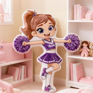 Personalized Cheerleader Pillow, Custom Cheering with Name, Cheer Xmas for girl, Cheerleading Team Gift, Cheerleader Gift