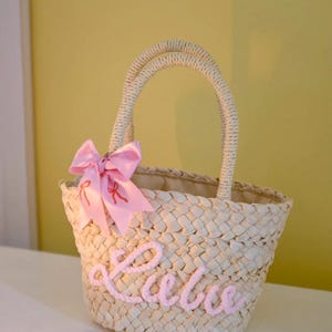 Bolsas tejidas a mano, bolsas tejidas, bolsas de paja, bolsas personalizadas con letras, regalos para damas de honor.
