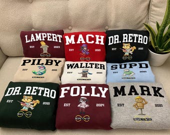 Roblox REGRETEVATOR Sweatshirt: Wallter, Mark, Lampert, Spud, Dr. Retro, Folly, Pilby, Mach , Gift For Fan Roblox Game Ideal PSD541-548.DT