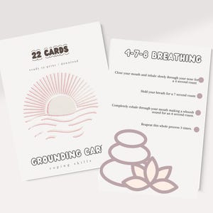 Tarjetas de técnicas de conexión a tierra para la ansiedad / Tarjetas de atención plena y alivio del estrés