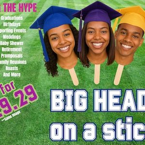 Custom Big Head Cutouts on a Stick & Lifesize Stand-Ups! Multiple Sizes Available. MAKE A BIG IMPRESSION