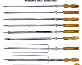 Set Spiedini In Acciaio Inox Per Barbecue | Goutime 68,6 Cm Per Kebab Persiani, Brasiliani (7 Pezzi + Borsa) - 2