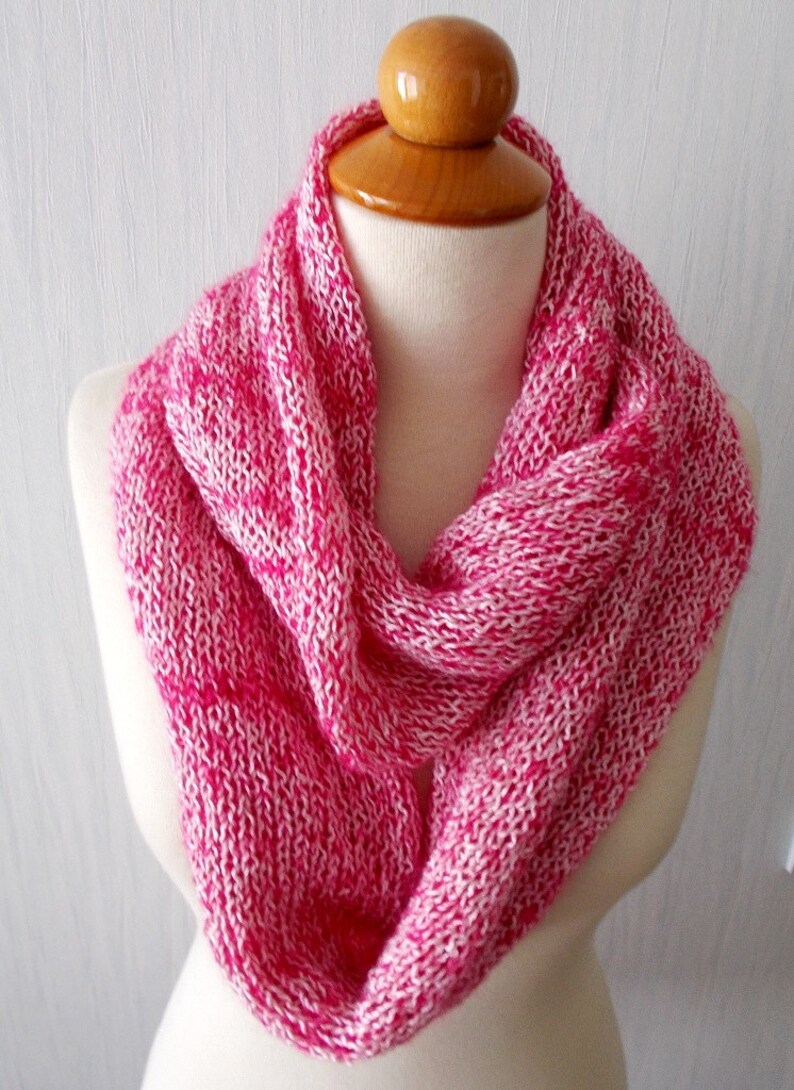 Circle Scarf Knit Infinity Circular Tube Scarf in Salmon Peony Etsy