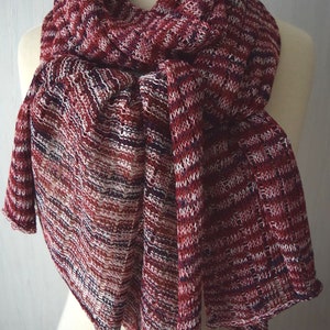 Linen Shawl  Knit Scarf Natural Summer Wrap in Red Blue Pink White Women Accessory