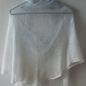 White Light Sky Blue Linen Shawl Poncho Top Hand Dyed Women - Etsy