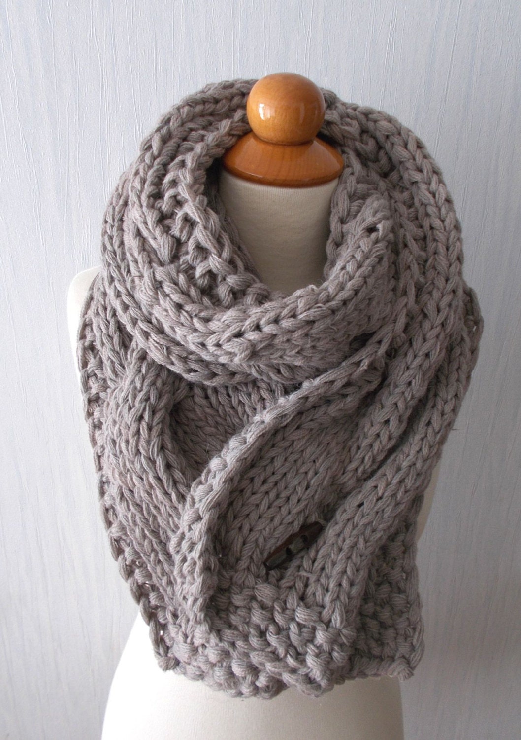 Chunky Scarf Handknit Big Cowl Extra Thick Cabled Soft in - Etsy