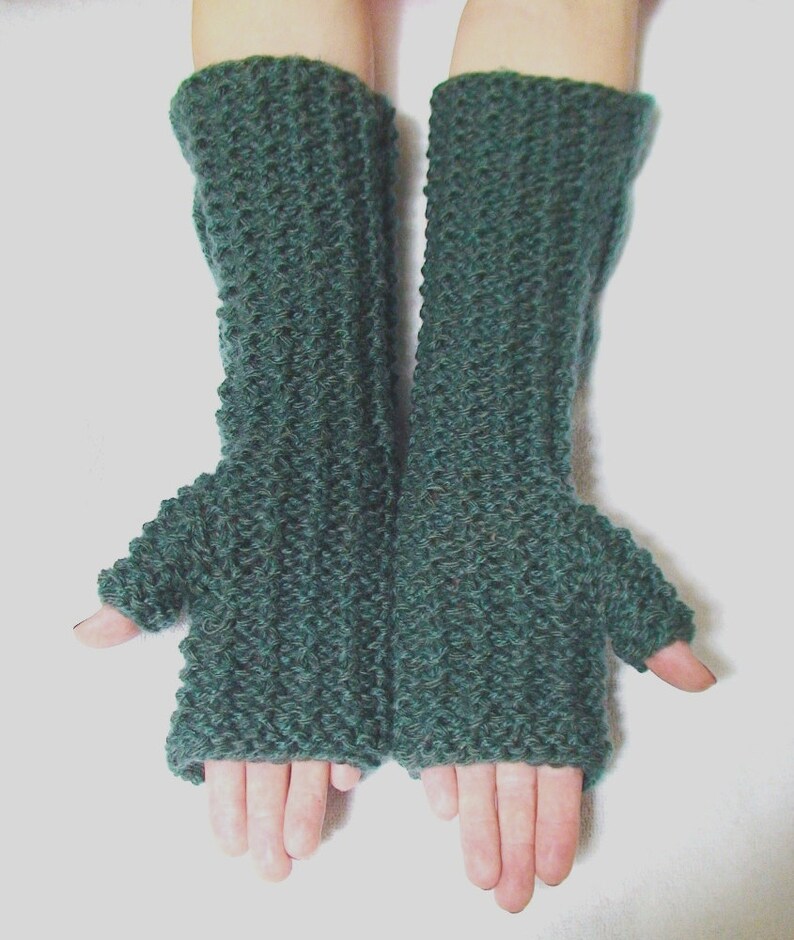 Fingerless Gloves Khaki Green Extra Warm Chunky in Natural Etsy
