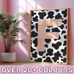 Impressão de design de vaca - Impressão inicial personalizada | Decoração de quarto | Impressões de sala de estar | Impressão de sala de estar | Digital | Imprimível | Emoldurado | Presente