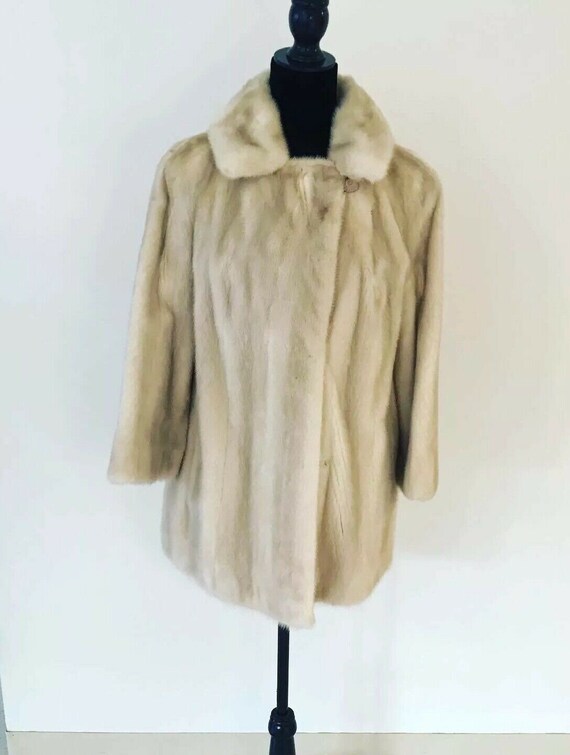 Ladies Vintage Mink Coat Jacket Beige Mink Fur Mink Jacket 1950s 
