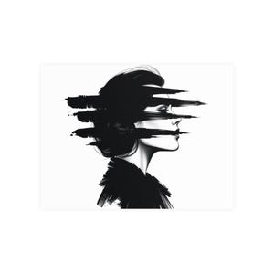 Póster artístico de papel mate, decoración de pared moderna, decoración minimalista para el hogar, regalo único para amantes del arte, arte en blanco y negro.