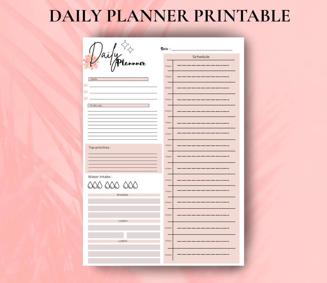 Printable Daily Planner | Minimalist A5 Daily Planner PDF | To-do List ...