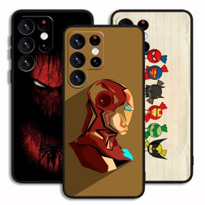 Iron Man Spiderman Superhero Stylish Cover Case Art For iPhone 13 14 15 16 e Pro Max / For Samsung S23 S24 S25 FE Plus Ultra Note A15 A16