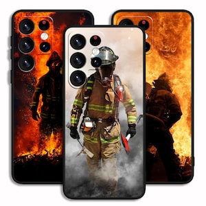 Snyggt skal med motiv från Brandmän till iPhone 13 14 15 16 e Pro Max / Samsung S23 S24 S25 FE Plus Ultra Note A15 A16