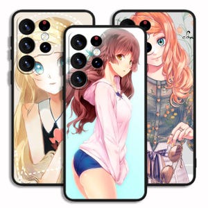 Hot Anime Girl Cover Case Art For iPhone 13 14 15 16 e Pro Max / For Samsung S23 S24 S25 FE Plus Ultra Note A15 A16